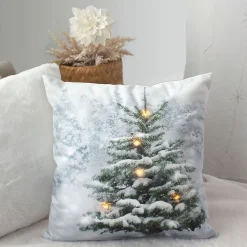 Online Enjoy Home Coussin carré lumineux en velours imprimé sapin