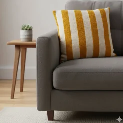 Deko&Co Coussin coton slub rayé BALTO 55X55* Coussin