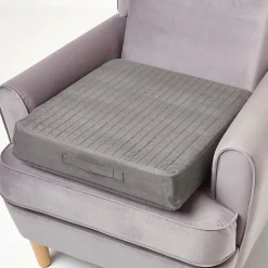 Homescapes Coussin d'assise déhoussable en suédine, gris -* Coussin Pour Canapé