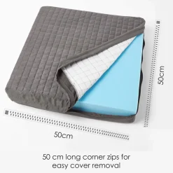 Homescapes Coussin d'assise déhoussable en suédine, gris -* Coussin Pour Canapé