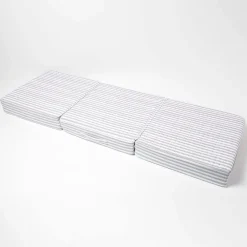 Homescapes Coussin d'assise déhoussable pour canapé 3 places en coton, gris rayé -* Coussin Pour Canapé