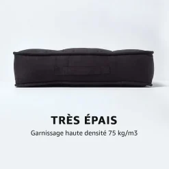 Homescapes Coussin d'assise rehausseur en suédine noir, 50 x 50 x 10 cm -* Coussin Pour Canapé