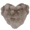 Lovely Casa Coussin décoratif cœur imitation fourrure (40x45 cm - Naturel)* Coussin