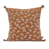 Sud Etoff Coussin décoratif imprimé motif floral (45x45 cm - Marron Brun)* Coussin