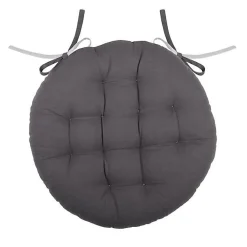 Lovely Casa Coussin de chaise ronde réversible Gris Perle* Galette De Chaise