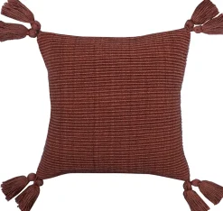 Ornami Coussin de coussin tissu texturé pomposs terracotta L.40 x l.40cm* Coussin Pour Canapé|Coussin
