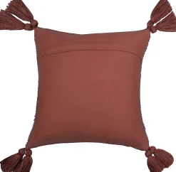 Ornami Coussin de coussin tissu texturé pomposs terracotta L.40 x l.40cm* Coussin Pour Canapé|Coussin