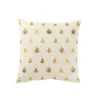 Discount J-Line Coussin de Noël carré en coton blanc 45x45x12 cm