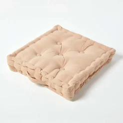Homescapes Coussin de sol - beige uni - 50 x 50 cm -* Coussin De Sol