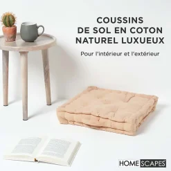 Homescapes Coussin de sol - beige uni - 50 x 50 cm -* Coussin De Sol