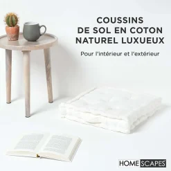 Homescapes Coussin de sol - blanc - 40 x 40 cm -* Coussin De Sol