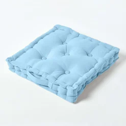 Homescapes Coussin de sol - bleu ciel uni - 50 x 50 cm -* Coussin De Sol