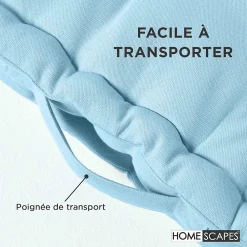 Homescapes Coussin de sol - bleu ciel uni - 50 x 50 cm -* Coussin De Sol