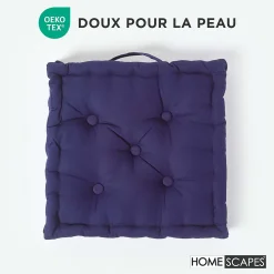 Homescapes Coussin de sol - bleu marine - 50 x 50 cm -* Coussin De Sol