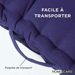 Homescapes Coussin de sol - bleu marine - 50 x 50 cm -* Coussin De Sol