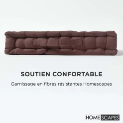 Sale Homescapes Coussin de sol - chocolat uni - 40 x 40 cm -