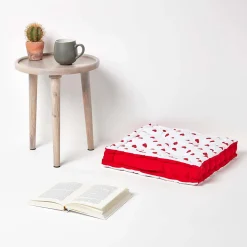 Homescapes Coussin de sol - cœur rouge - 50 x 50 cm -* Coussin De Sol