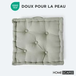 Homescapes Coussin de sol - gris uni - 50 x 50 cm -* Coussin De Sol