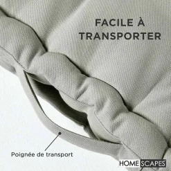 Homescapes Coussin de sol - gris uni - 50 x 50 cm -* Coussin De Sol