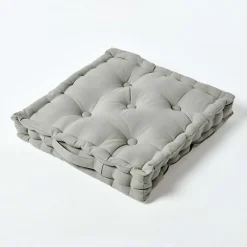 Homescapes Coussin de sol - gris uni - 40 x 40 cm -* Coussin De Sol