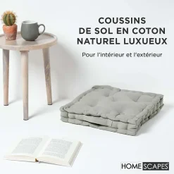 Homescapes Coussin de sol - gris uni - 40 x 40 cm -* Coussin De Sol