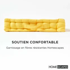 Online Homescapes Coussin de sol - jaune uni - 50 x 50 cm -