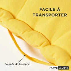 Online Homescapes Coussin de sol - jaune uni - 50 x 50 cm -