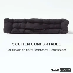 Homescapes Coussin de sol - noir uni - 40 x 40 cm -* Coussin De Sol