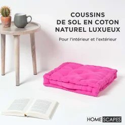 Clearance Homescapes Coussin de sol - rose fushia - 40 x 40 cm -
