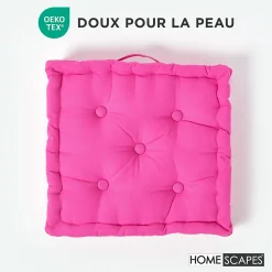 Clearance Homescapes Coussin de sol - rose fushia - 40 x 40 cm -