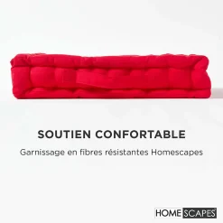Online Homescapes Coussin de sol - rouge uni - 50 x 50 cm -