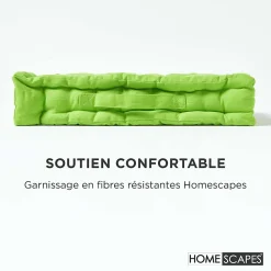 Clearance Homescapes Coussin de sol - vert citron uni - 50 x 50 cm -