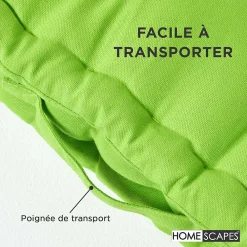 Clearance Homescapes Coussin de sol - vert citron uni - 50 x 50 cm -