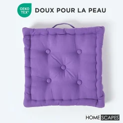 Best Homescapes Coussin de sol - violet uni - 40 x 40 cm -