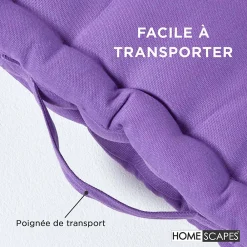 Best Homescapes Coussin de sol - violet uni - 40 x 40 cm -