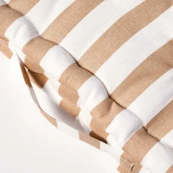 Discount Homescapes Coussin de sol beige - grandes rayures - 40 x 40 cm -