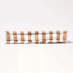 Discount Homescapes Coussin de sol beige - grandes rayures - 40 x 40 cm -