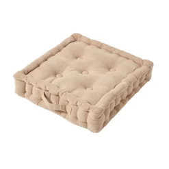 Discount Homescapes Coussin de sol beige - rajput tissé main -