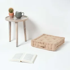Discount Homescapes Coussin de sol beige - rajput tissé main -