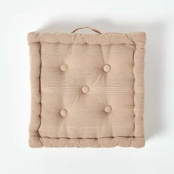 Discount Homescapes Coussin de sol beige - rajput tissé main -