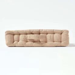 Discount Homescapes Coussin de sol beige - rajput tissé main -