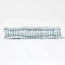 Homescapes Coussin de sol bleu - carreaux vichy - 50 x 50 cm -* Coussin De Sol
