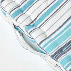 Homescapes Coussin de sol bleu - rayure new england - 40 x 40 cm -* Coussin De Sol