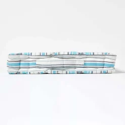 Homescapes Coussin de sol bleu - rayure new england - 40 x 40 cm -* Coussin De Sol