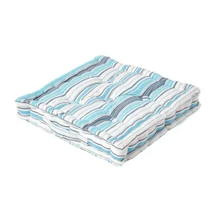 New Homescapes Coussin de sol bleu - rayure new england - 50 x 50 cm -