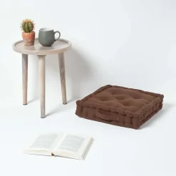 Discount Homescapes Coussin de sol chocolat - rajput tissé main -