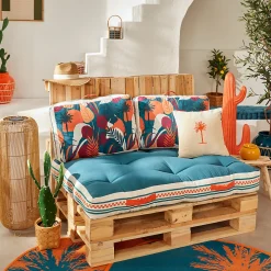 Atmosphera Créateur D'Intérieur Coussin de sol d'extérieur Yucatan bleu canard 120x80cm - Atmosphera* Coussin De Sol
