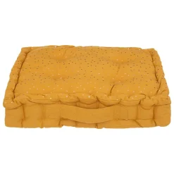 Clearance Atmosphera Créateur D'Intérieur Coussin de sol enfant Berlingot - coton - jaune ocre - 40x40 cm - Atmosphera
