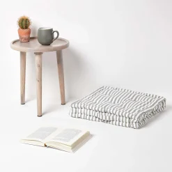 Homescapes Coussin de sol gris - fines rayures - 50 x 50 cm -* Coussin De Sol