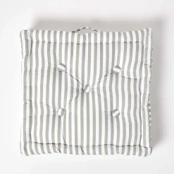 Homescapes Coussin de sol gris - fines rayures - 50 x 50 cm -* Coussin De Sol